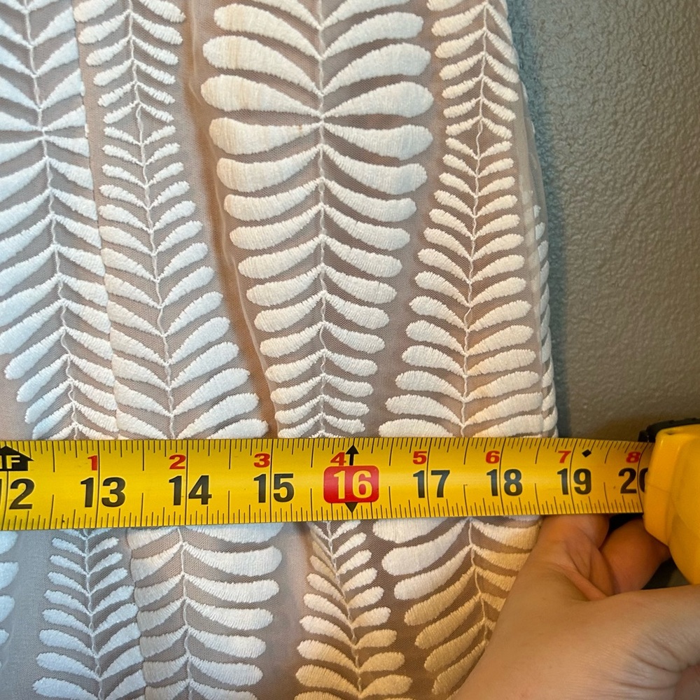 Guess Tan and White Ruffled Bodycon Midi Dress - Picture 11 of 14